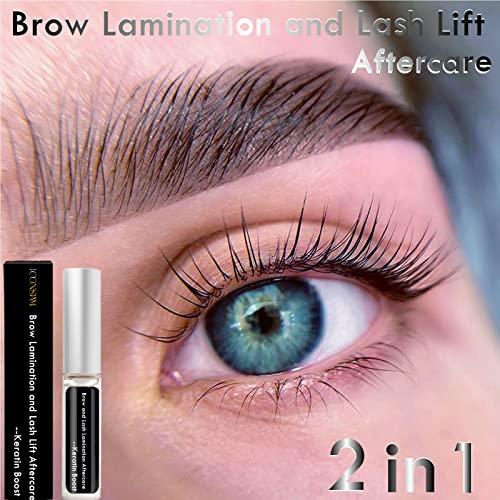 Libeauty Brow Lamination and Lash Lift Nutrition Clear Eyelash Perm Aftercare Save Burning Eyelash & Eyebrow, Keratin Boost Care Fix Messy Brows/Lashes into Neat Look for 8 Weeks