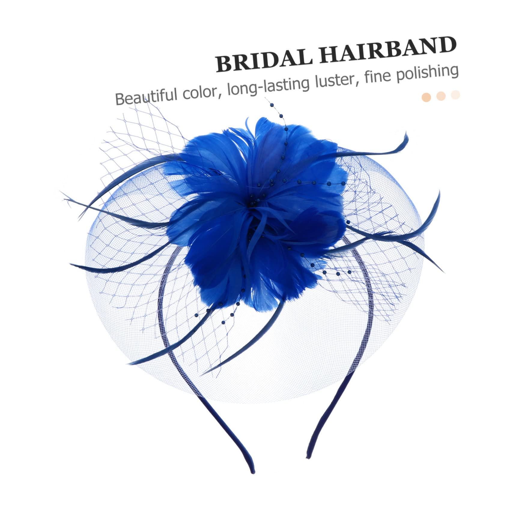Healeved Healeved 1pc Feather Hairpin Hair Clip Wedding Hair Accessories Hair Pin Headbands Pink Hair Ties Wedding Headband Party Headdress Feather Hairpin Women Headdress Mesh Blue