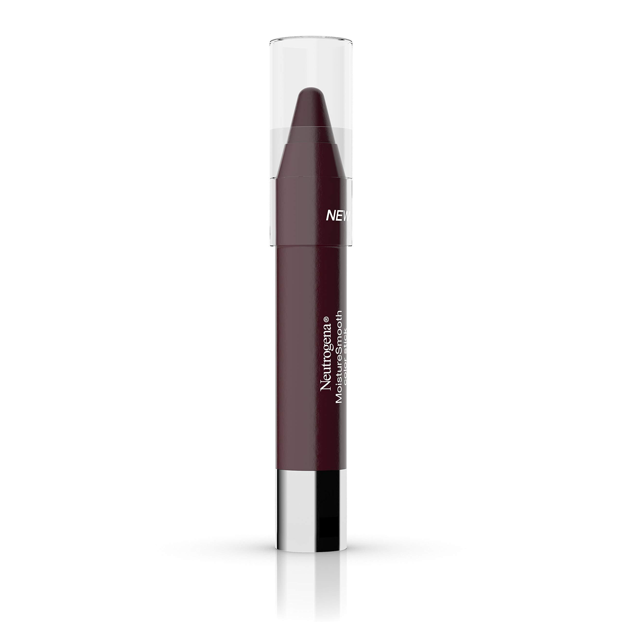 Neutrogena Neutrogena MoistureSmooth Color Stick for Lips, Moisturizing and Conditioning Lipstick with a Balm-Like Formula, Nourishing Shea Butter and Fruit Extracts, 180 Deep Plum, 011 oz (Pack of 2)