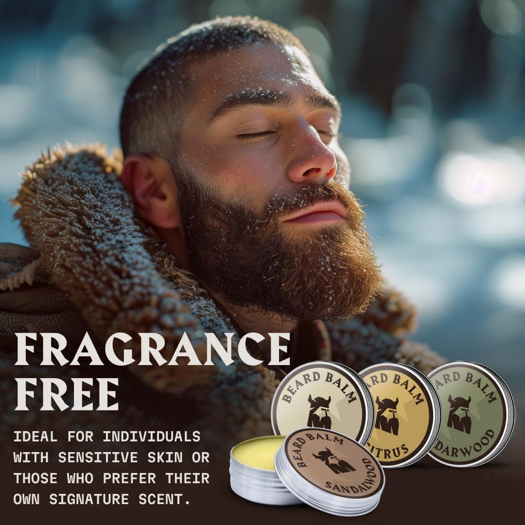 Striking Viking Striking Viking Beard Balm for Men - Leave-In Beard Conditioner with Naturally Derived Butter, Argan & Jojoba Oils, Citrus Vanilla Sandalwood Cedarwood Scents, 1 Ounce (Pack of 4) - Mustache Wax