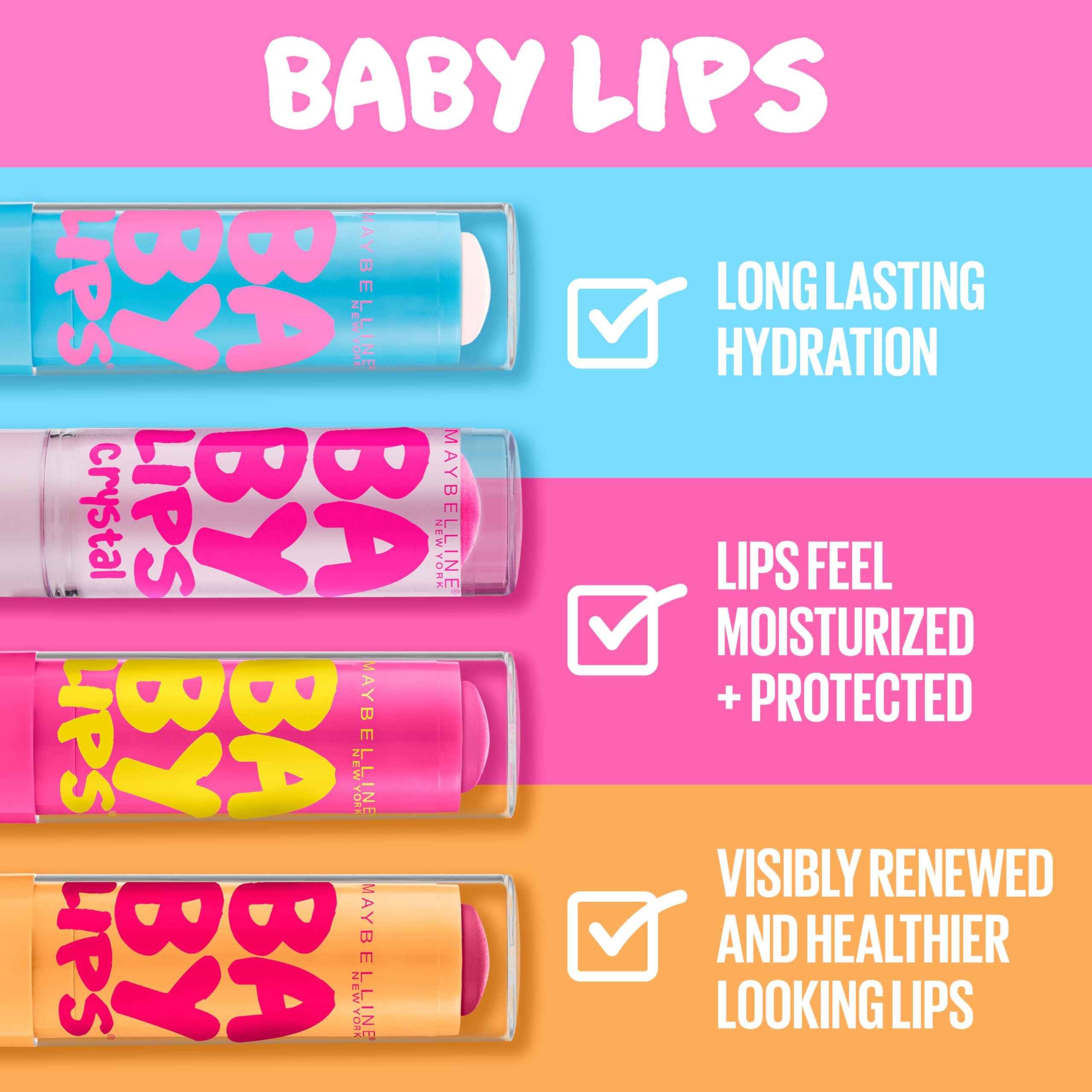MAYBELLINE Maybelline New York Baby Lips Moisturizing Lip Balm 3-pack, Lip Care Essentials, 3 Shades