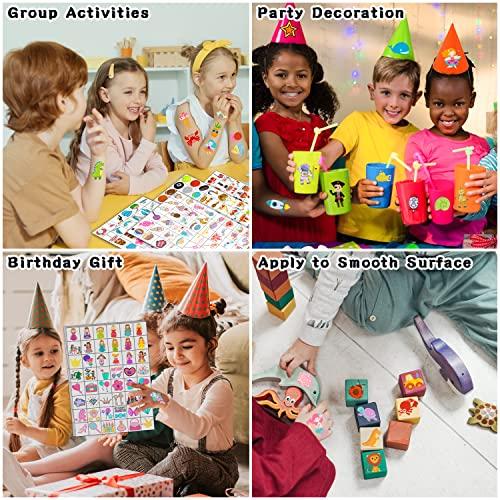 PARTYWIND Partywind 960 PCS Individually Wrapped Tattoos for Kids Bulk, Cute Temporary Tattoo Stickers for Birthday Party Supplies Favors, Fake Tattoos for Kids Christmas Gifts Games (20 Sheets)
