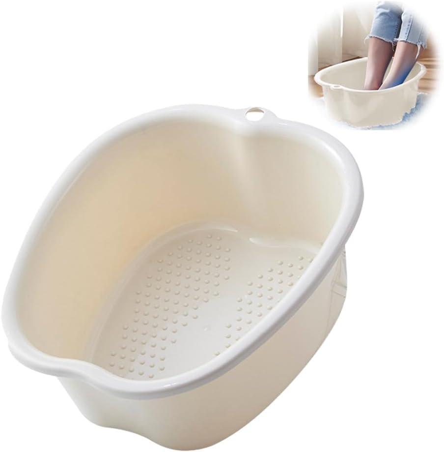 Chpbolly Chpbolly Foot Soaking Tub,Large Size Sturdy Soaking Feet Bucket Massager Tub Exfoliation,Callus Foot Spa Bath Bucket for Women and Men (White)