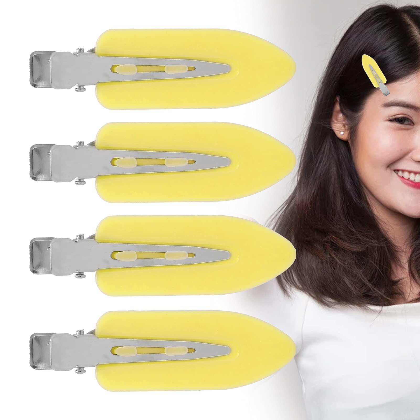 Pilipane Hair Clips,No Bend Hair Clips,4 Pcs No Crease Hair Clips Duck Billed Hair Clips,Hair Clips For Women,Makeup Clips,Hair Clips For Styling Sectioning,Hairstyle Clips For Women Girls(yellow)