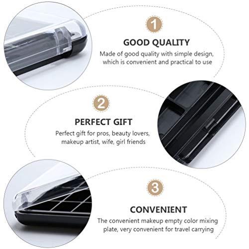 Lurrose Lurrose 2pcs 24 Grids Empty Makeup Palette Plastic Watercolor Palette Painting Box Case Organizer for Lipstick Balm Eyeshadow Blusher Powder Black Transparent