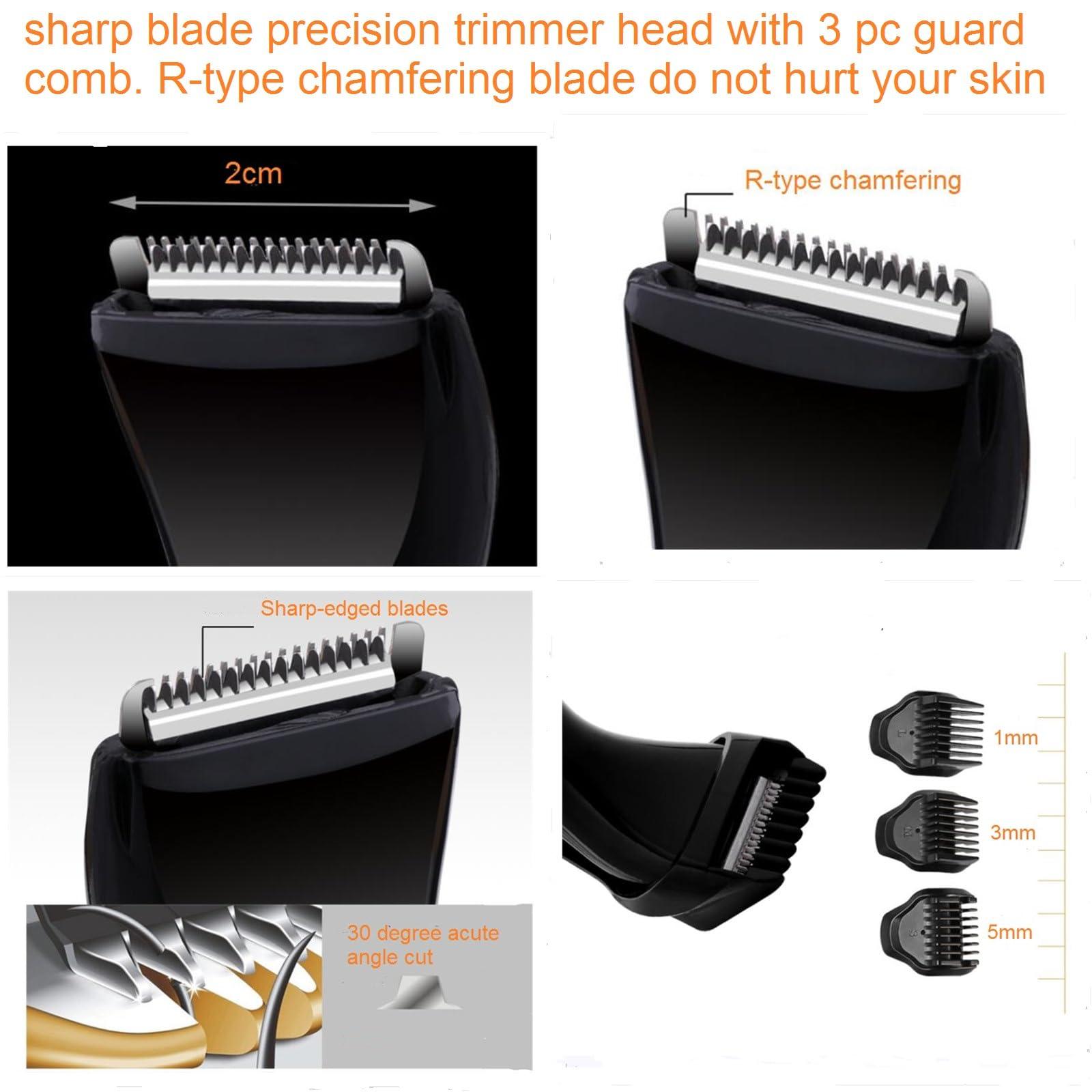 VSTSERIES VSTSERIES Men Pubic Hair Trimmer,Male Intimate Part Clipper,Wet Dry Groin Razor,Electric Body Hair Removal,Face Beard and Mustache Style Shaver,Portable Bald Detail Head Shaver,Man Grooming Kit