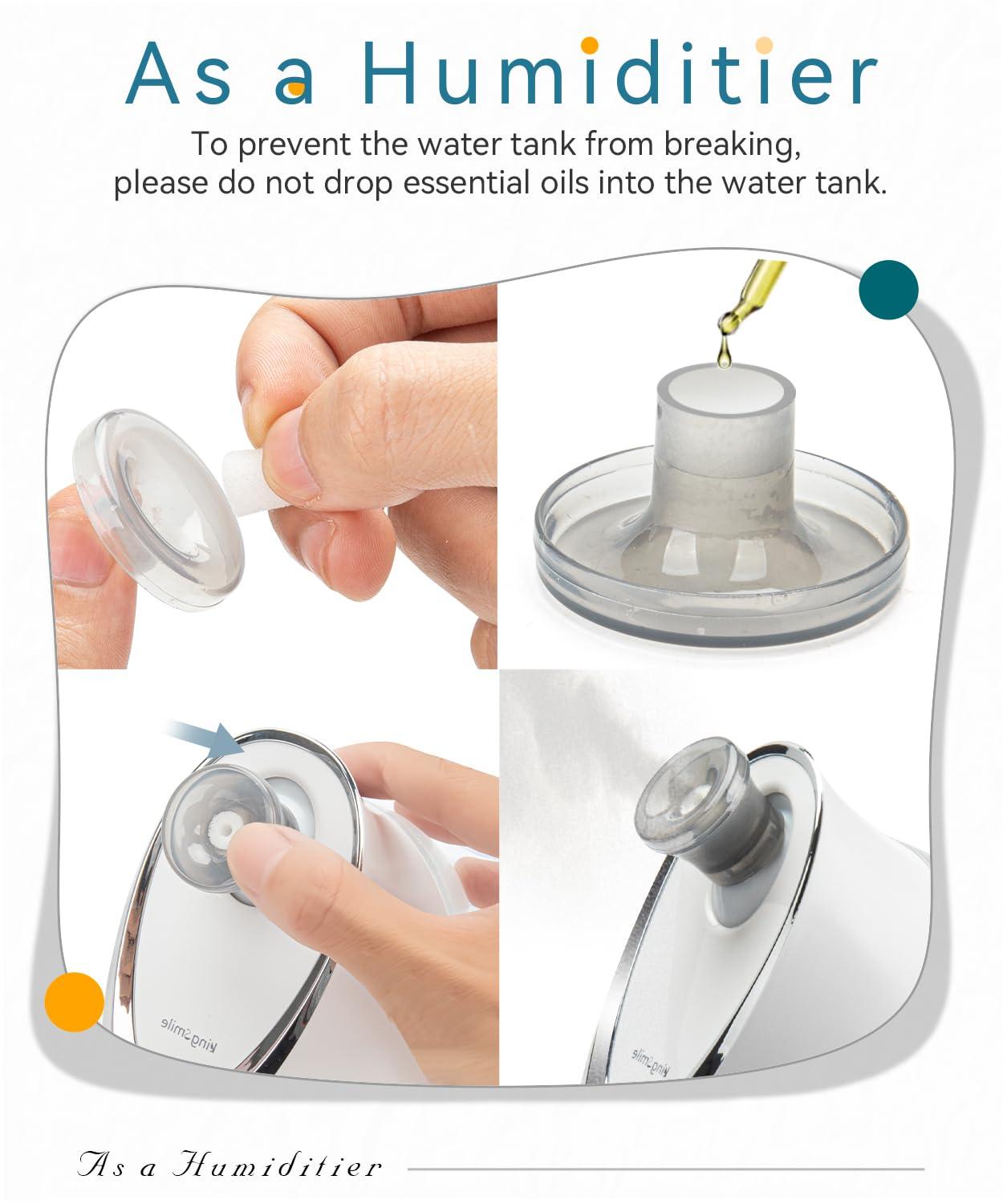 Kingsmile Kingsmile Facial Steamer, 2 in 1 Face Steamer for Facial,Compact Nano Steamer with Aromatherapy,Face Humidifier - Adjustable Nozzle, Warm Steam for Home SPA & Sinuses, Stainless Steel Kit & Hairlace