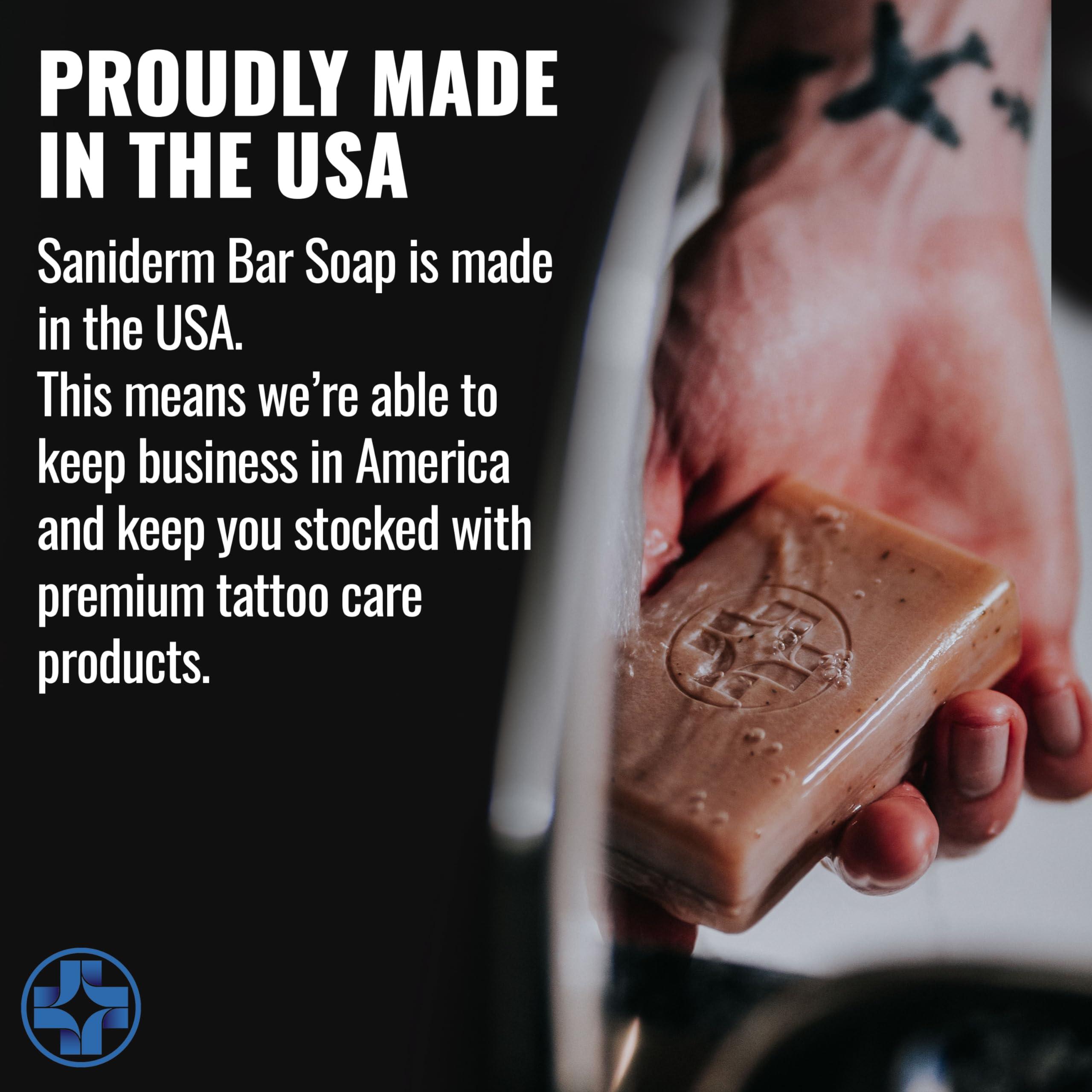 Saniderm Saniderm Face & Body Bar, Cleansing Soap with Citrus Scent (1 Bar) Hydrates and Heals Tattoos With Nourishing Sea Buckthorn Oil + Omega 7