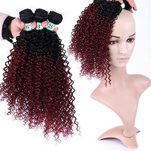 SSJFZM 16-20Inch Curly Hair Weaving Synthetic Curl Hair Extensions For Women T1B613 16inch