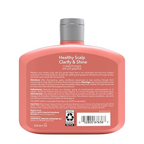 Neutrogena Neutrogena Exfoliating Healthy Scalp Clarify & Shine Conditioner for Oily Hair and Scalp, Anti-Residue Conditioner with Pink Grapefruit, Paraben & Phthalate-Free, Color-Safe, 12oz