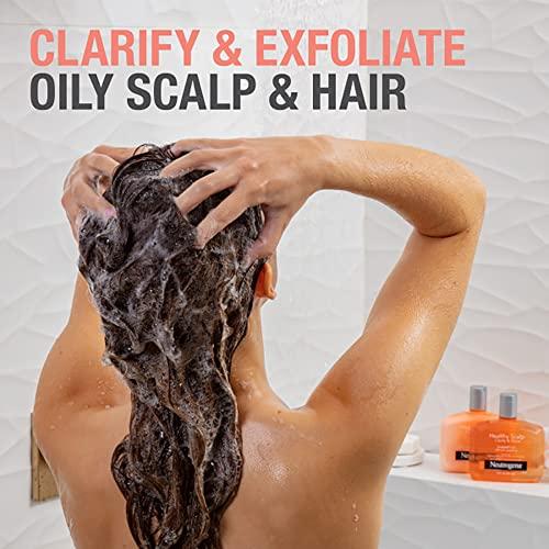 Neutrogena Neutrogena Exfoliating Healthy Scalp Clarify & Shine Shampoo & Conditioner for Oily Hair and Scalp, with Pink Grapefruit, pH-Balanced, Paraben & Phthalate-Free, Color-Safe, 12 Fl Oz