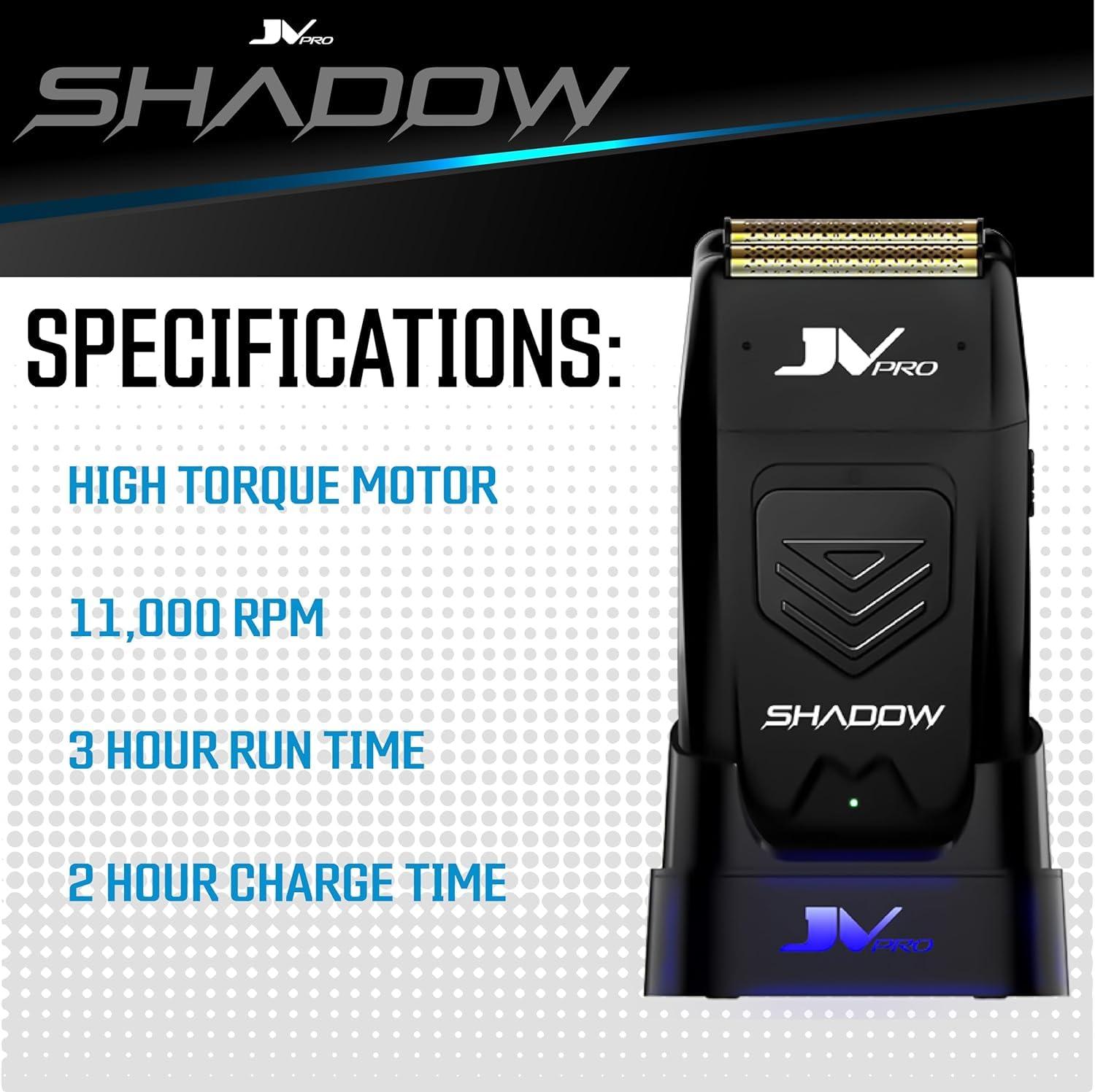 JV PRO JV PRO Shadow Premium Electric Shaver with Precision Cutting Technology - Cordless Gold Titanium Foil Shaver for Smooth, Close Shaves Rechargeable 11,000 RPM High Torque Motor