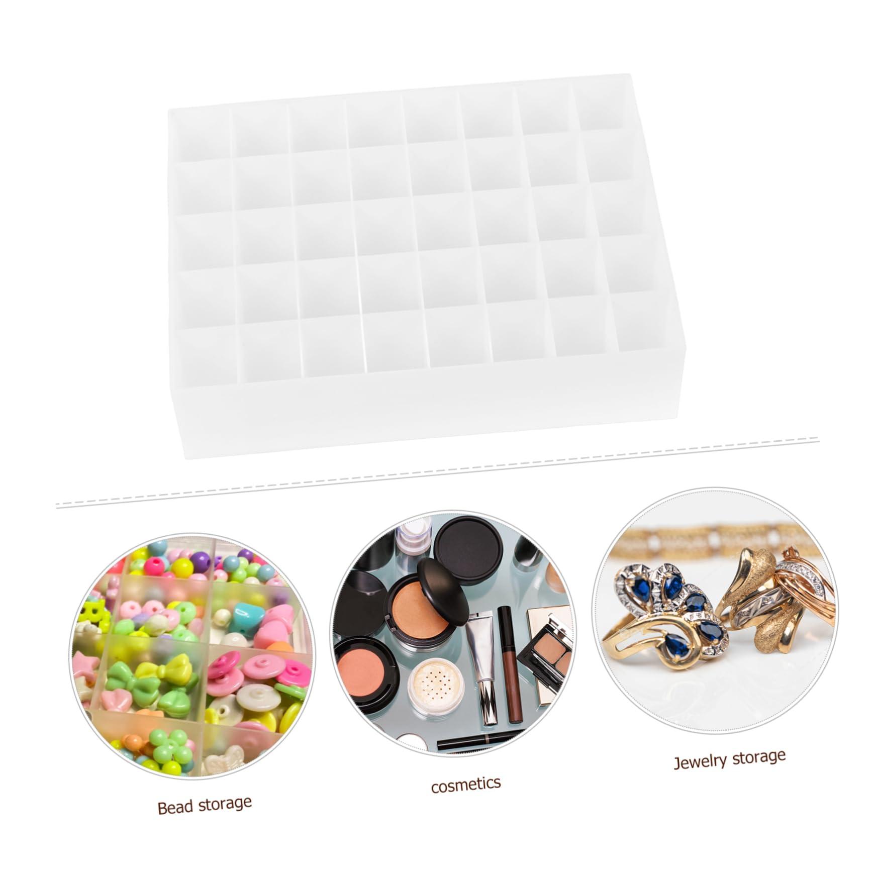 Beavorty Beavorty 2pcs 40 Lipstick Stand Dresser Storage Canister Lipstick Storage Case Cosmetic Holder 40 Slots Makeup Holder Lipstick Holder Lip Tint Gloss Office Drawer Makeup Storage Case White