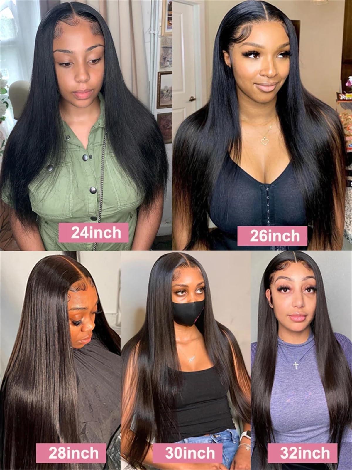 Human Lace Wig For Women Pre Cut No Glue Straight Glueless Wig Human Hair Preplucked Ready To Wear Brazilian 13X4 7X5 Lace Frontal Wigs For Women