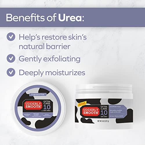UDDERLY SMOOTH Udderly Smooth Extra Care 10 Hand/Body Deep Moisturizing Cream with 10% Urea, Unscented, 8 Ounce (Pack of 2)