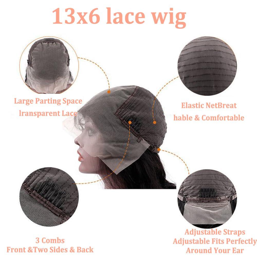 KINSTAR KINSTAR Reddish Brown Lace Front Wigs Human Hair Pre Plucked 13x6 Body Wave Lace Front Wigs Human Hair Auburn Colored Human Hair Lace Front Wigs Body Wave Hd Lace Frontal Wigs Human Hair 24 inch