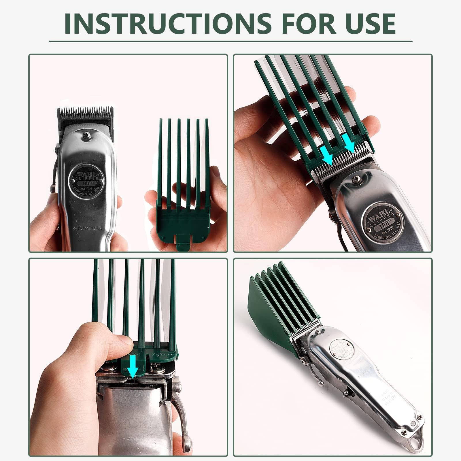 CR8GR8 3 Inch Clipper Guards, Hair Clipper Guide Combs Premium for Wahl Clippers Mega Cutting Guides/Combs with 8 Cutting Lengths from 1.25-3 Inch Fit Most Size Wahl Clippers (8pcs from 1.25-3 Inch, Green)