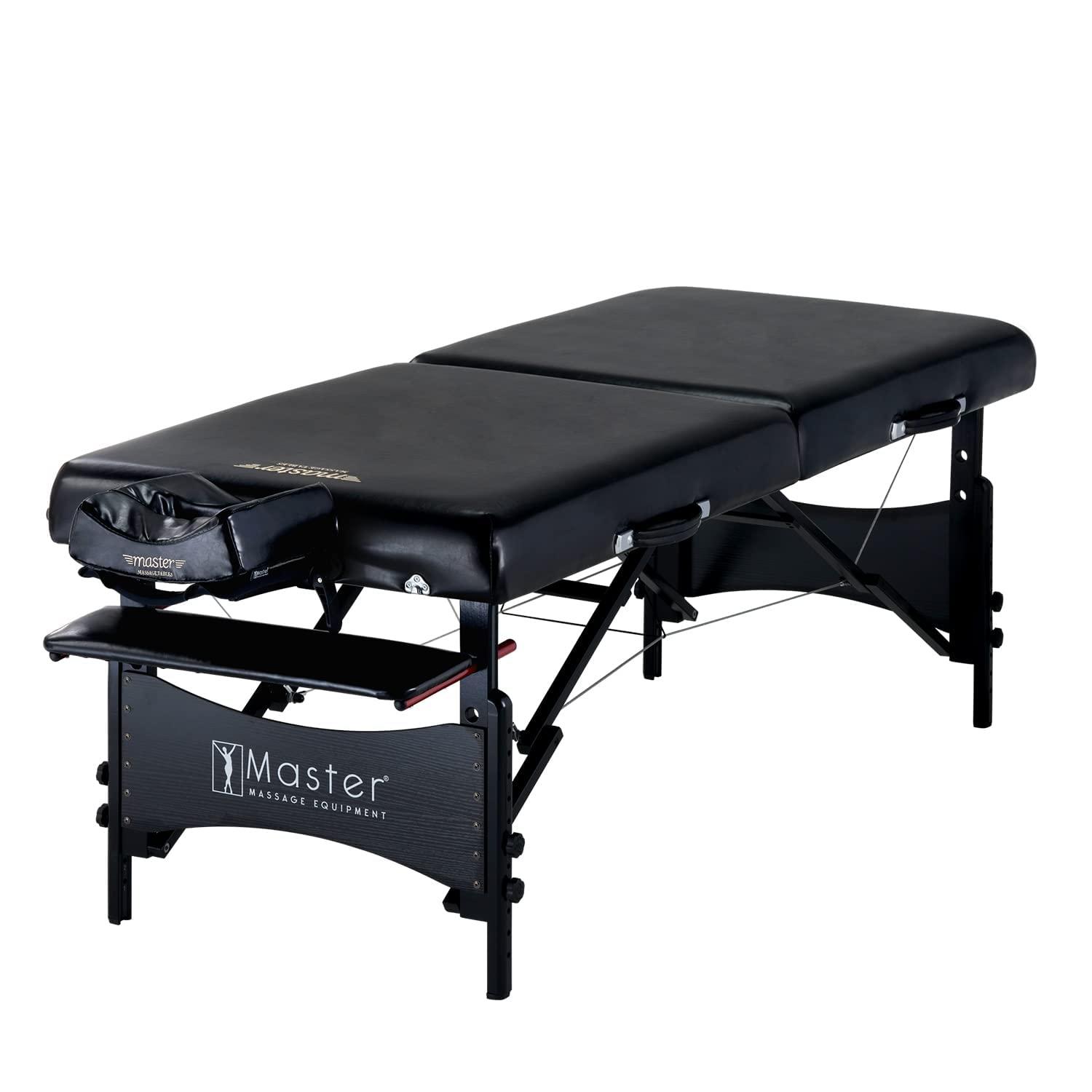 Master Massage Master Massage 30" Galaxy Professional Portable Massage Table Package with Accessories in Black - Memory Foam Cushioning - Tattoo Table- Spa Salon Beauty Facial Bed