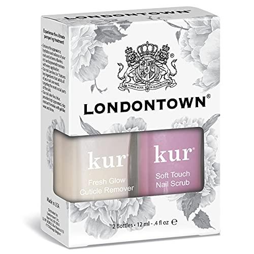 LONDONTOWN LONDONTOWN Clean Up Cuticles Set - Cuticle Remover & Soft Touch Nail Scrub,0.4 Fl Oz (Pack of 2)