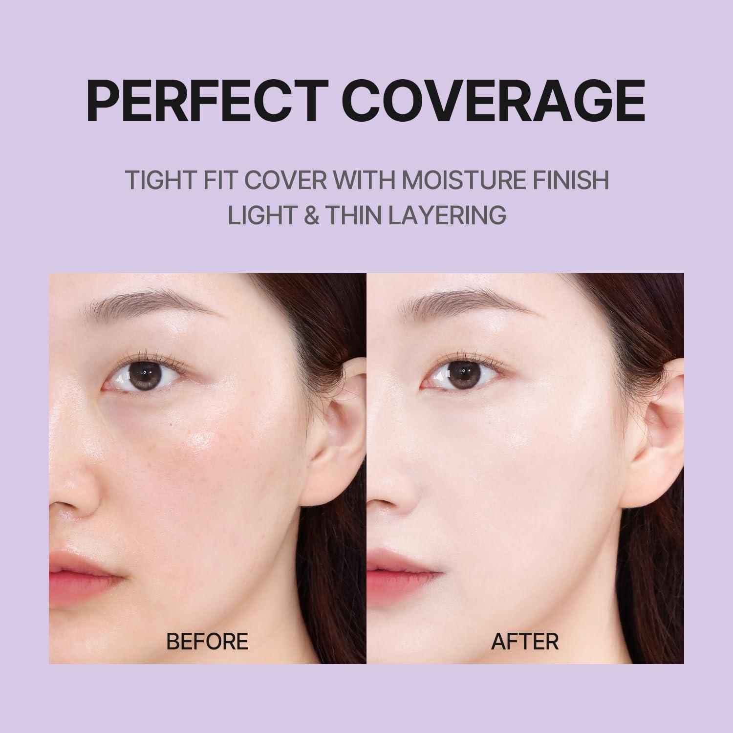 COSNORI COSNORI Panthenol Barrier Cushion Foundation -Lightweight Formula to Cover Pores & Blemishes Moisture Dewy Glowing Finish Long Wearing Formula, 0.41 fl.oz. (01 Ivory)