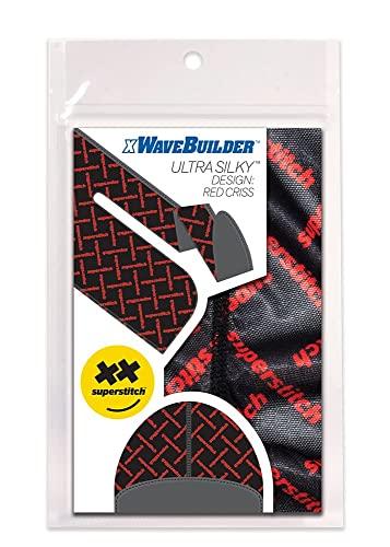 Superstitch Superstitch Supersilky Ultra Silky Durag x Wavebuilder | 30+ Styles Premium Designer Durags for Men | 360 Waves |Red and Black (Red Criss)