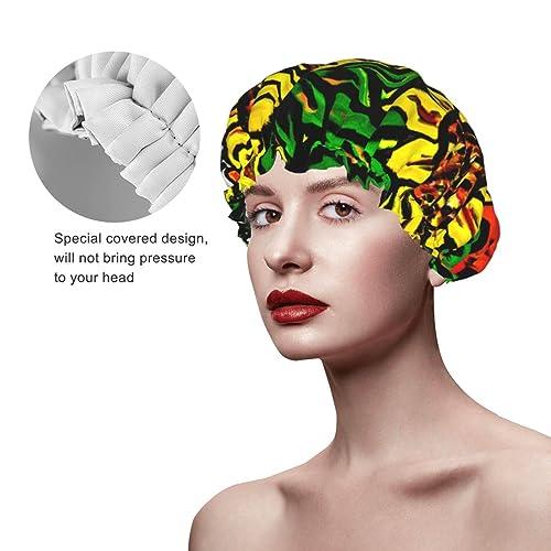 PAILON Sunflower Yellow Cute Large Shower Cap For Women Men Reusable Shower Caps Waterproof Shower Cap For Braids & Long Hair shower bonnet with PEVA lined&Elastic Band Fashion showercap