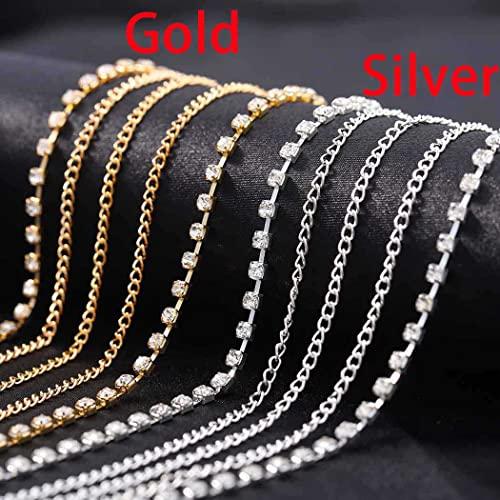 Barode Barode Boho Layered Head Chains Sparking Rhinestone Fashion Headband Jewelry for Women and Girls (Gold)