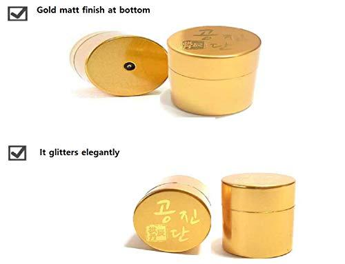 HANE Korea Hane Gold Refillable Reusable Plastic Bottle Case Containers Jars Cosmetics Seasoning Powder Sweets Candy Accessories Capsule Gift Korean Gongjin-dan Letter 100PCS Big Matt (1pack(100pcs))