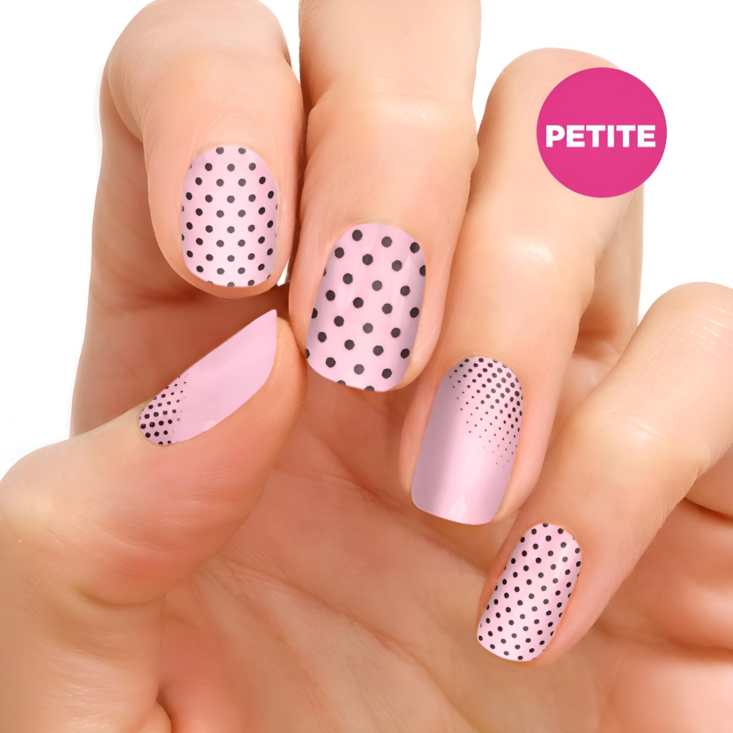 Color Street Save Me A Spot (Petite) - Color Street Nail Strips Black Dots on Pink 16 Count (Pack of 1) FDC234 0