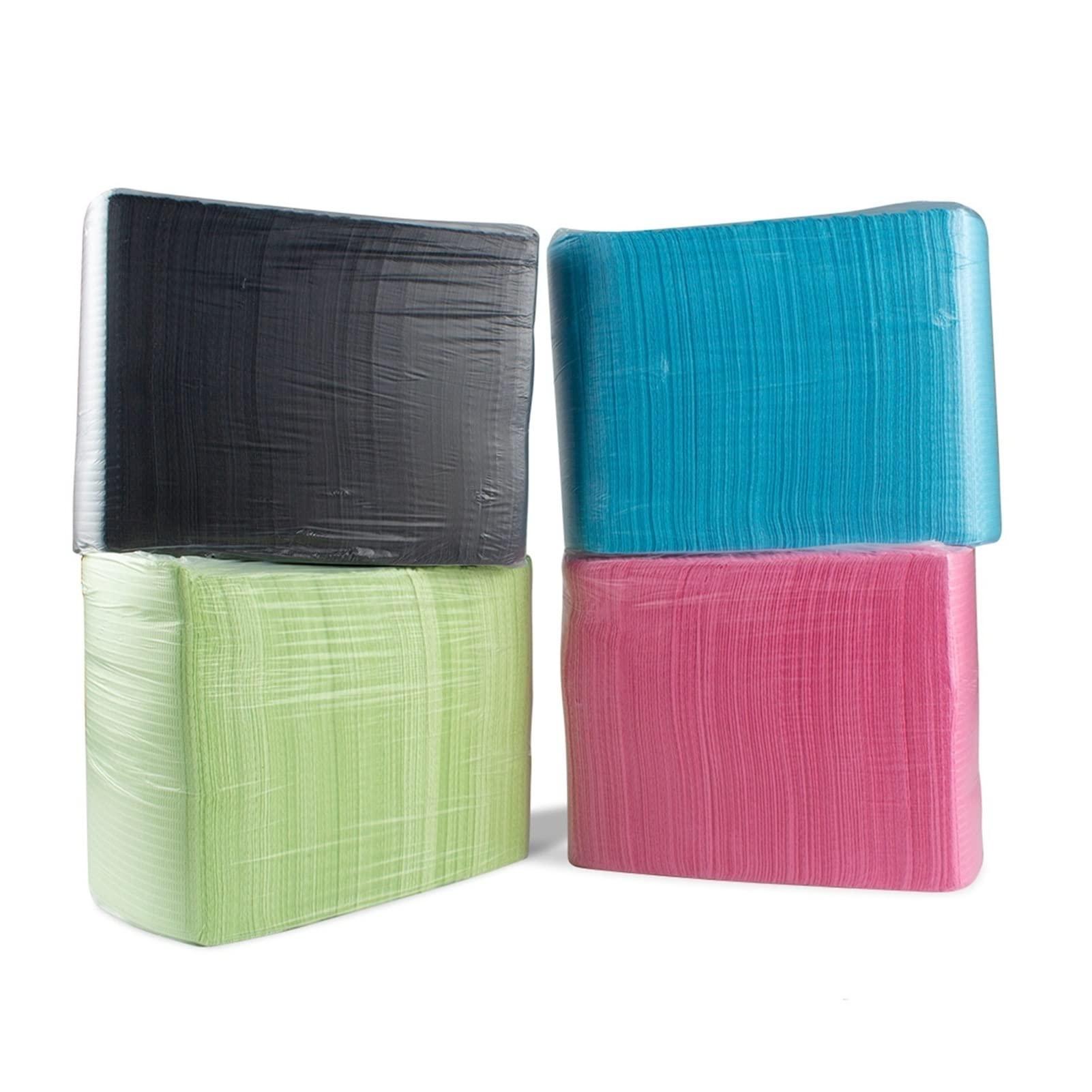 PJRYC 125 Pcs Disposable Tattoo Cover, Dental Paper, Dental Bibs, Waterproof Multi-Layer Scarf Bibs 13 * 18" (Color : 125pcs-Blue)