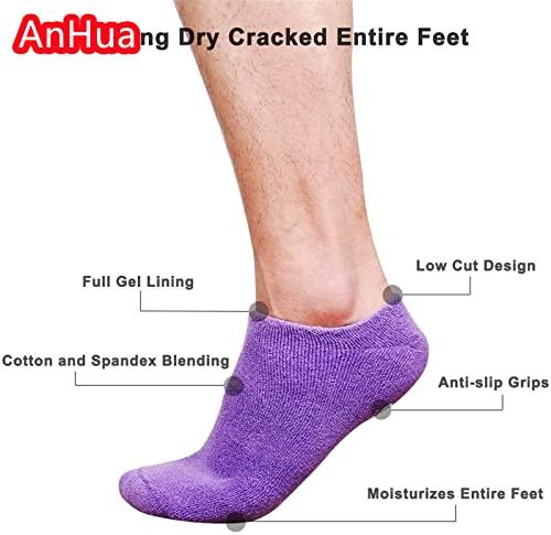 AnHua AnHua 1 Pair Feet Spa Moisturizing Gel Socks Exfoliating Dry Cracked Soft Skin Sock Pedicure Foot Care Tool Beauty Foot Care (Purple)