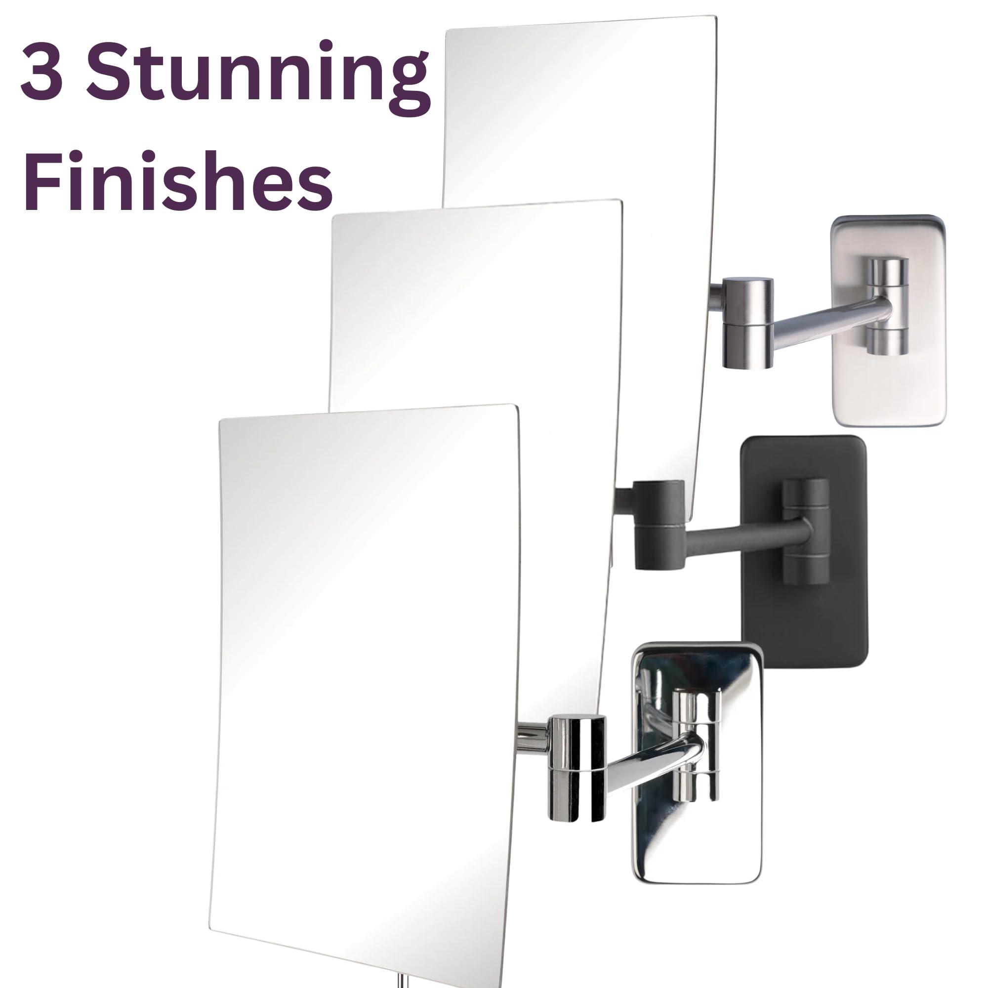 Jerdon Jerdon 8.75-Inch x 6.5-Inch Wall Mount Makeup Mirror - Personal Mirror with 5X Magnification & 14 inch Wall Extension - Nickel Wall Mount Arm - Model JRT695N