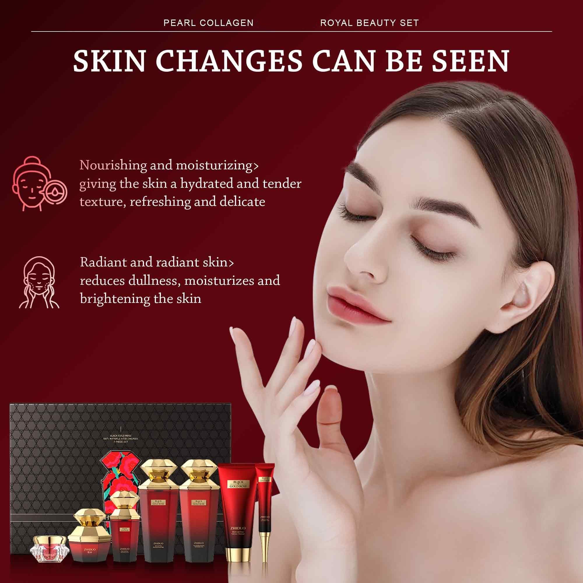 CRYSTALCREST Gifts for Women,Anti-Wrinkle Skin Care Routine Kit,Reduce Aging & Hydrate Skin,Facial Cleanser,Toner,Lotion,Cream,Serum,Eye Cream Skincare Gift Set,Wife Mom Womens Gifts for Christmas Stocking Stuffer