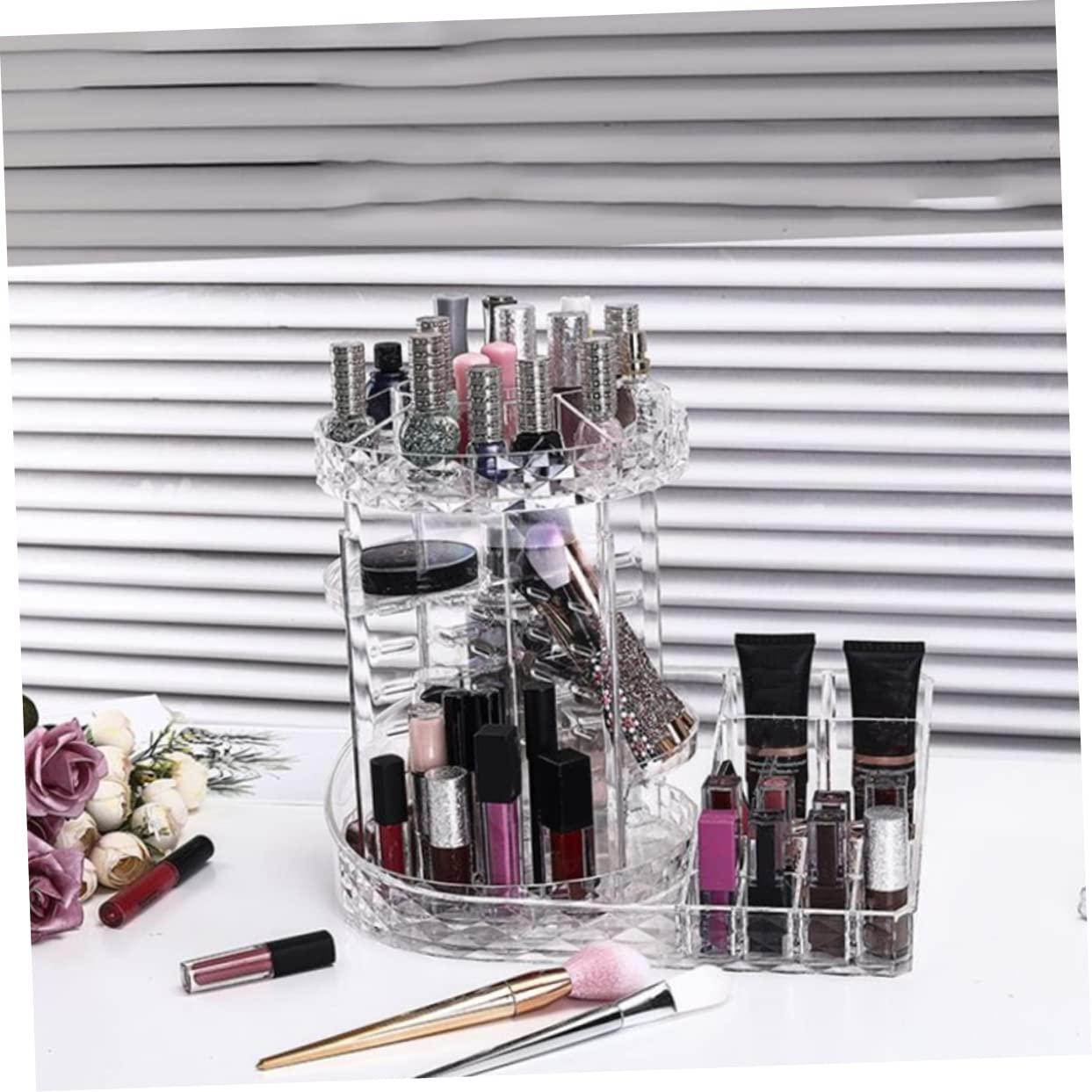 MERRYHAPY MERRYHAPY Cosmetics Organizer Container 1pc Makeup Storage Box Diamond Texture and Multi-functional Design