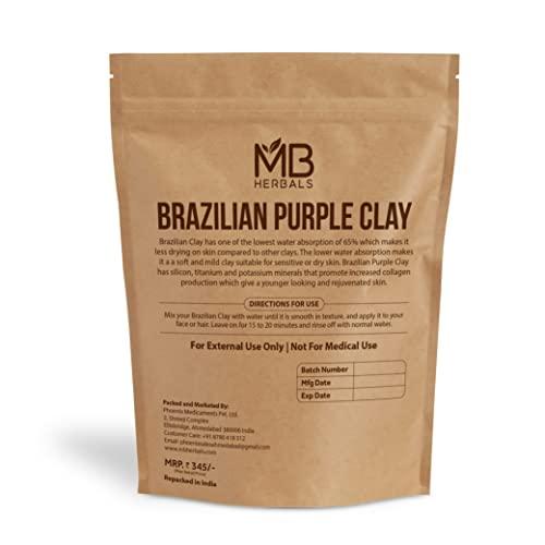 MB Herbals MB Herbals Brazilian Purple Clay Powder 8 oz (0.5 LB / 227 Gram) | Face Packs & Soap Making | Mild Anti-Ageing Clay