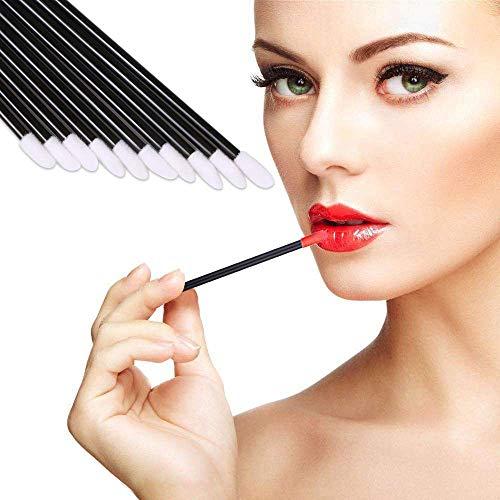 Aooba Disposable Lip Brushes Lipstick Gloss Wands Applicator Makeup Tool Kits(Black) (200 Pieces)