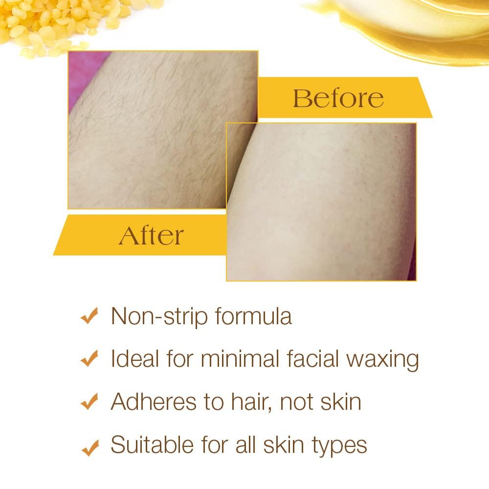 MOOM MOOM - Organic Sugar Wax Hair Removal Kit, For Underarm, Face and Bikini Zone, Waxing Kit Includes Sugar Wax Infused with Lavender, Wax Strips & Waxing Sticks, Ideal for Sensitive Skin - 6 ounces