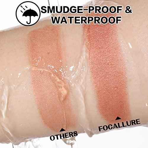 FOCALLURE FOCALLURE 2PCS No Crease Eyeshadow Stick,Shimmer and Matte Cream Eyeshadow Pencil Crayon,Long Lasting Waterproof Eye Brightener Stick With Blending Brush,Alloy Steel
