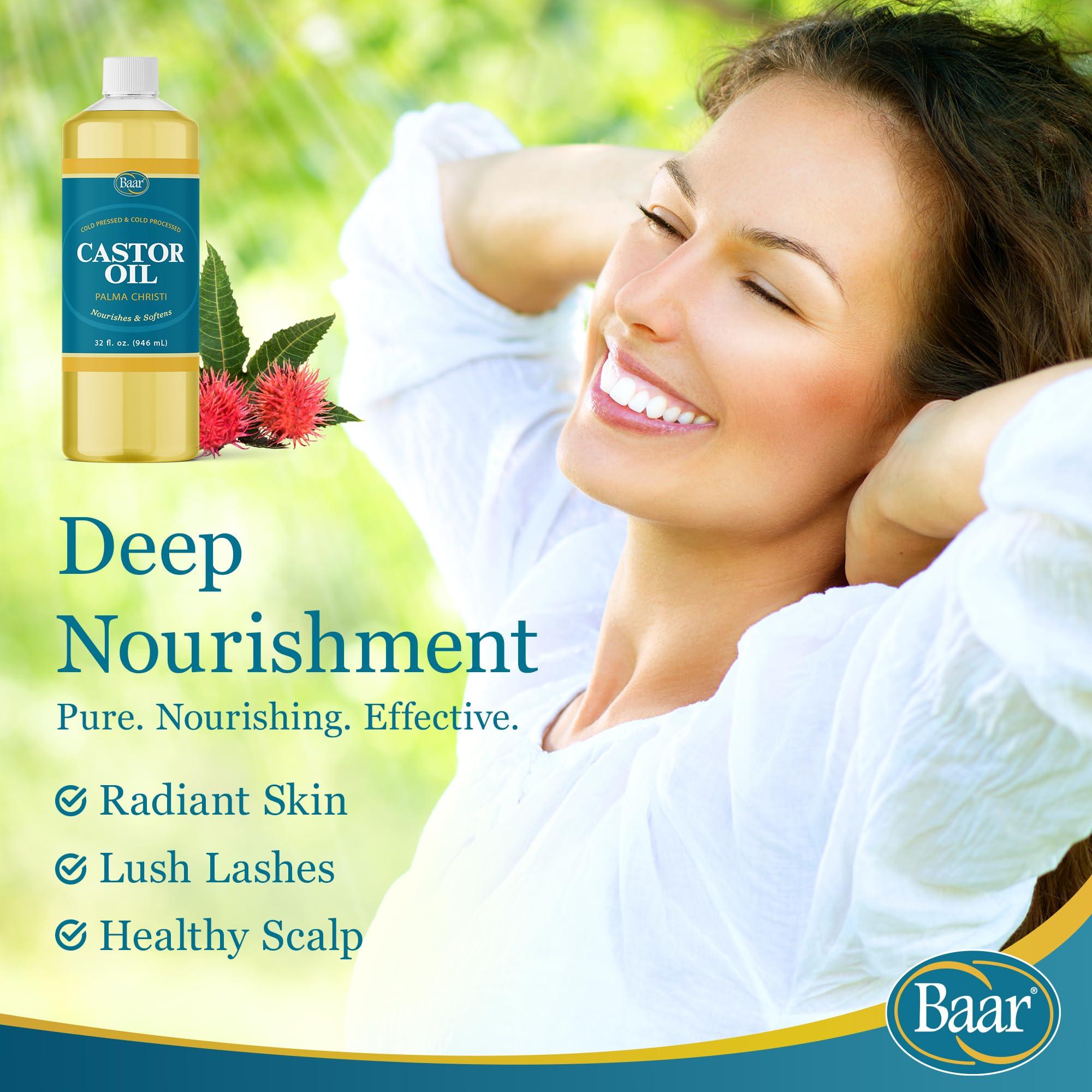 Baar Baar Cold-Pressed, Cold-Processed, Hexane Free Castor Oil, 32 Ounces