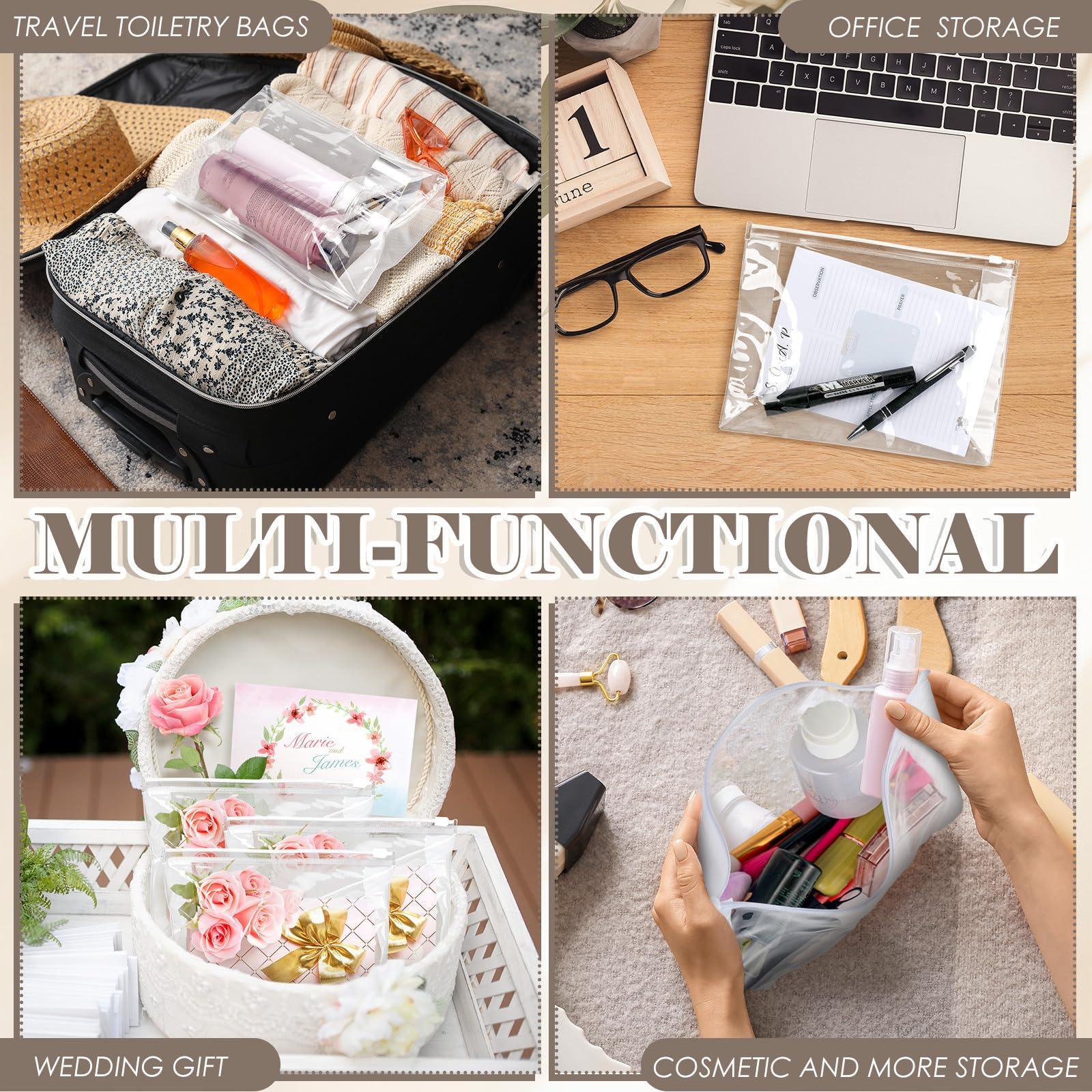 Xuniea Xuniea 50 Pieces Mini Clear Makeup Bag Small Clear Zipper Pouch Travel Bag for Toiletries Plastic Cosmetic Organizer Waterproof for Women Men Vacation(9.8\'\',7.9\'\',5.9\'\',Transparent)