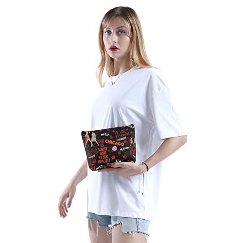 WCGXKO WCGXKO Musical Gift Chicago Musical Inspired Gift Six Squish Uh Uh Cicero Lipschitz Zipper Pouch Cosmetic Bag (Chicago Music)