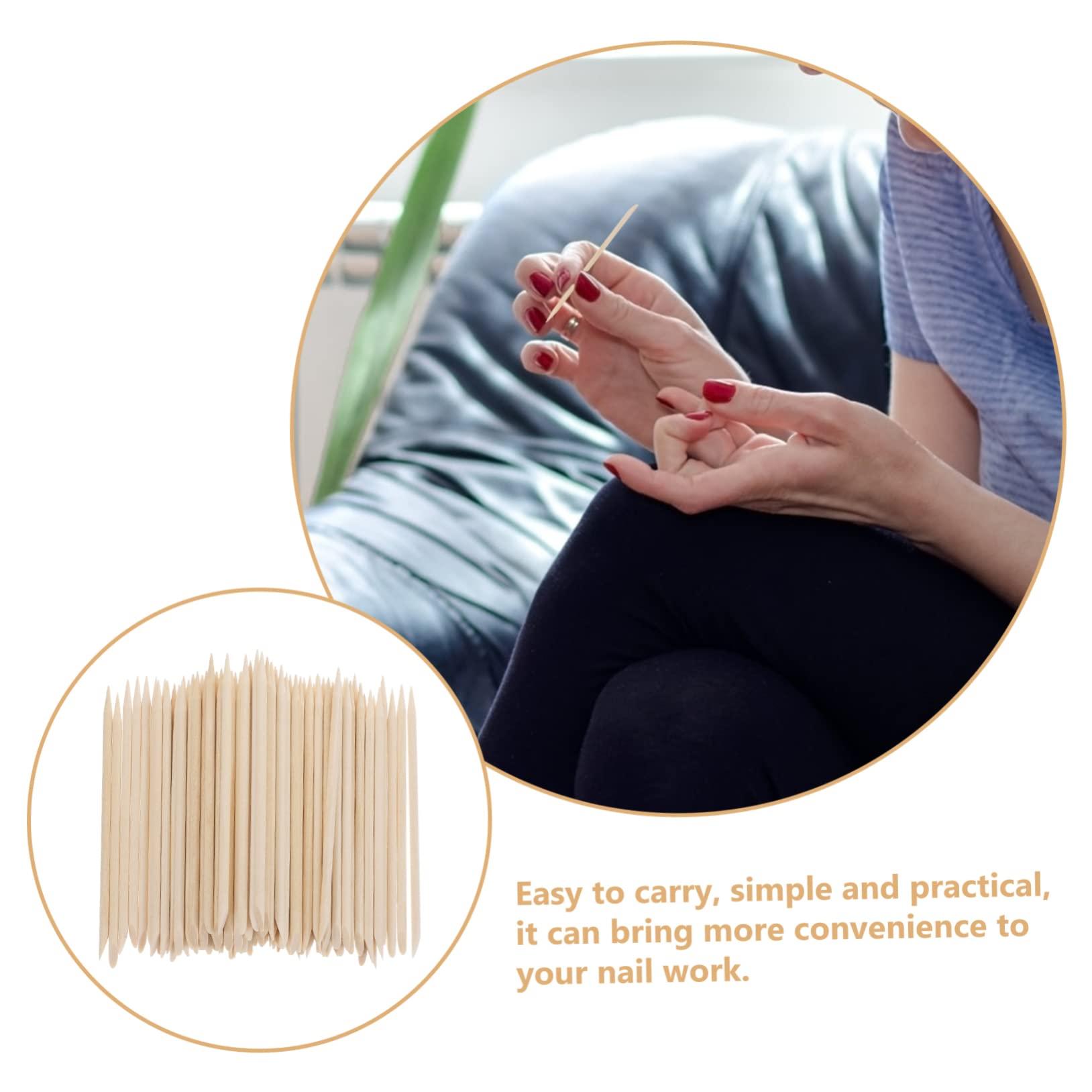 HONMEET HONMEET Nail Cuticle Cleaner Tool 300pcs Nail Art Wood Stick Manicure Wood Nail Stick for Nail Beauty Tool