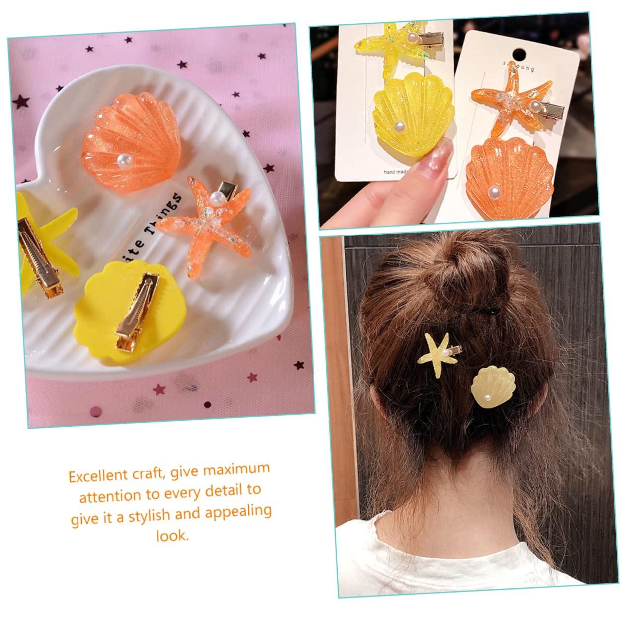 TOVINANNA TOVINANNA 8pcs Hair Clip Side Clip Clips Seashell Hairpins Star Headband Ocean Star Clip Bun Hair Clip Tiara Ponytail Clip Octopus Hair Clip Nautical Hair Clip Resin