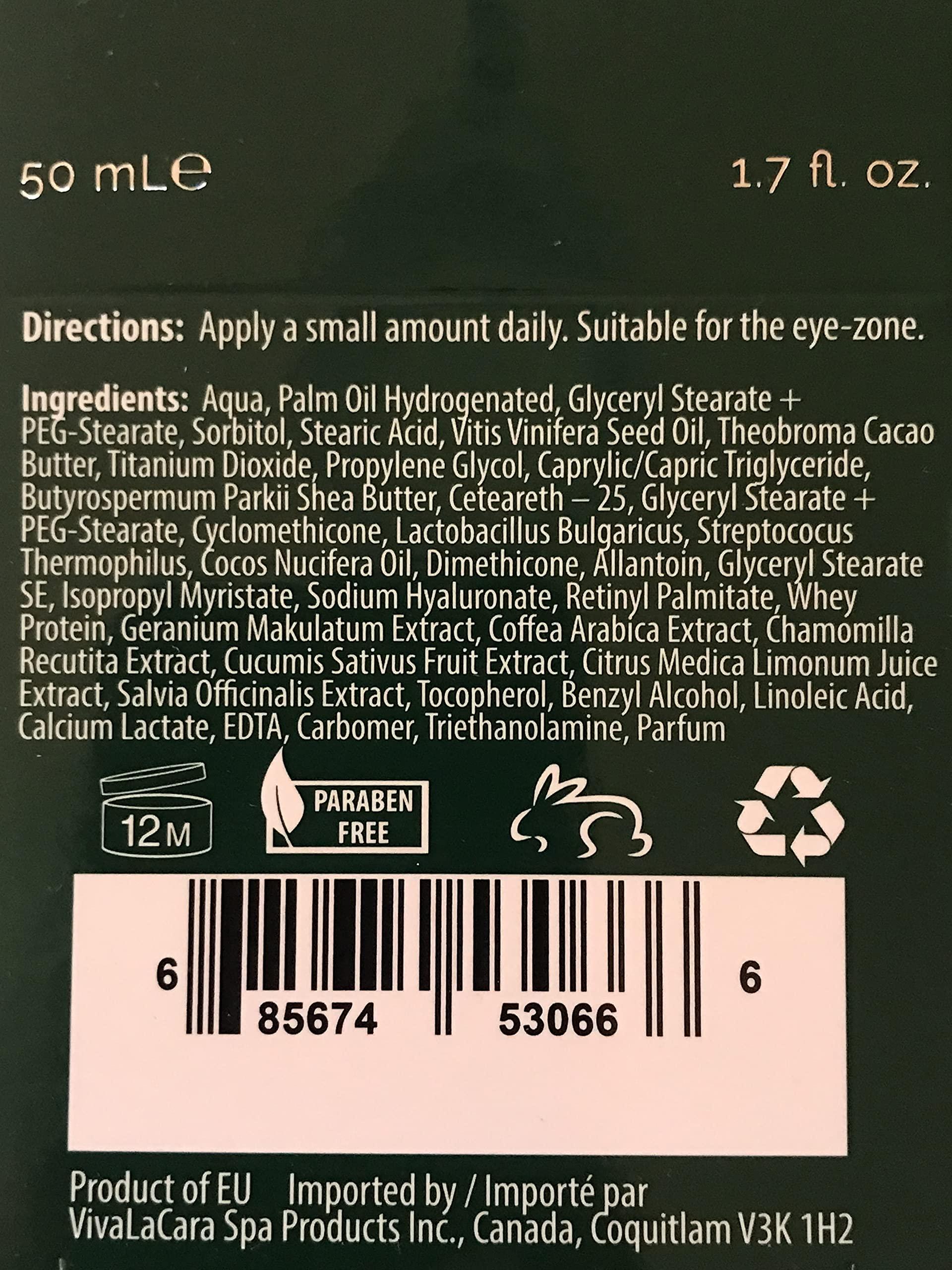 VivaLaCara Logo VivaLaCara Probiotic Day Cream - Anti Aging Face Moisturizer, Wrinkle Smoothing Cream, Dry Sensitive Skin Soothing, Skin Brightening, Skin Perfecting Formula for Mature and Problem Skin, 1.7 oz.