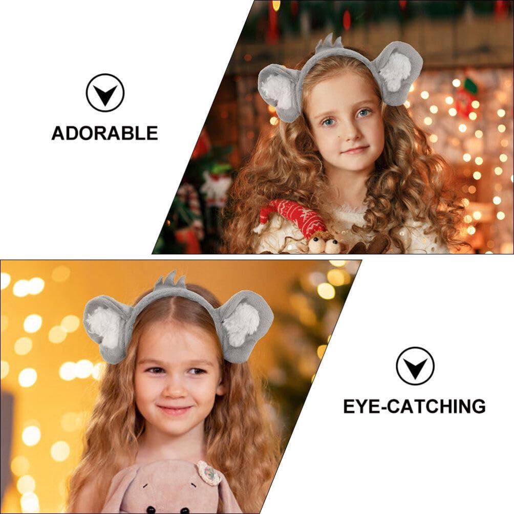 MAGICLULU MAGICLULU 2pcs Koala Ear Headband Cartoon Koala Headband Furry Animal Headbands Cute Koala Hair Hoop for Party Cosplay