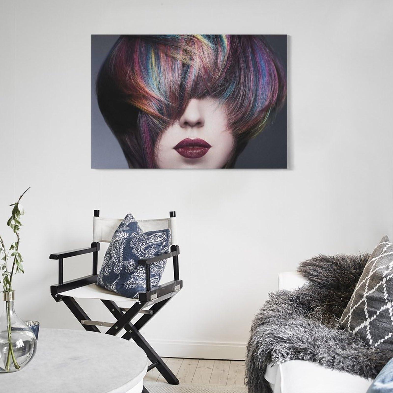 ESyem Hair Salon Posters of Hairstyles Hair Design Salon Hair Salons Barbers Hairdressers And Beauty Salon Wall Art Paintings Canvas Wall Decor Home Decor Living Room Decor Aesthetic Prints 12x18inch(30x45