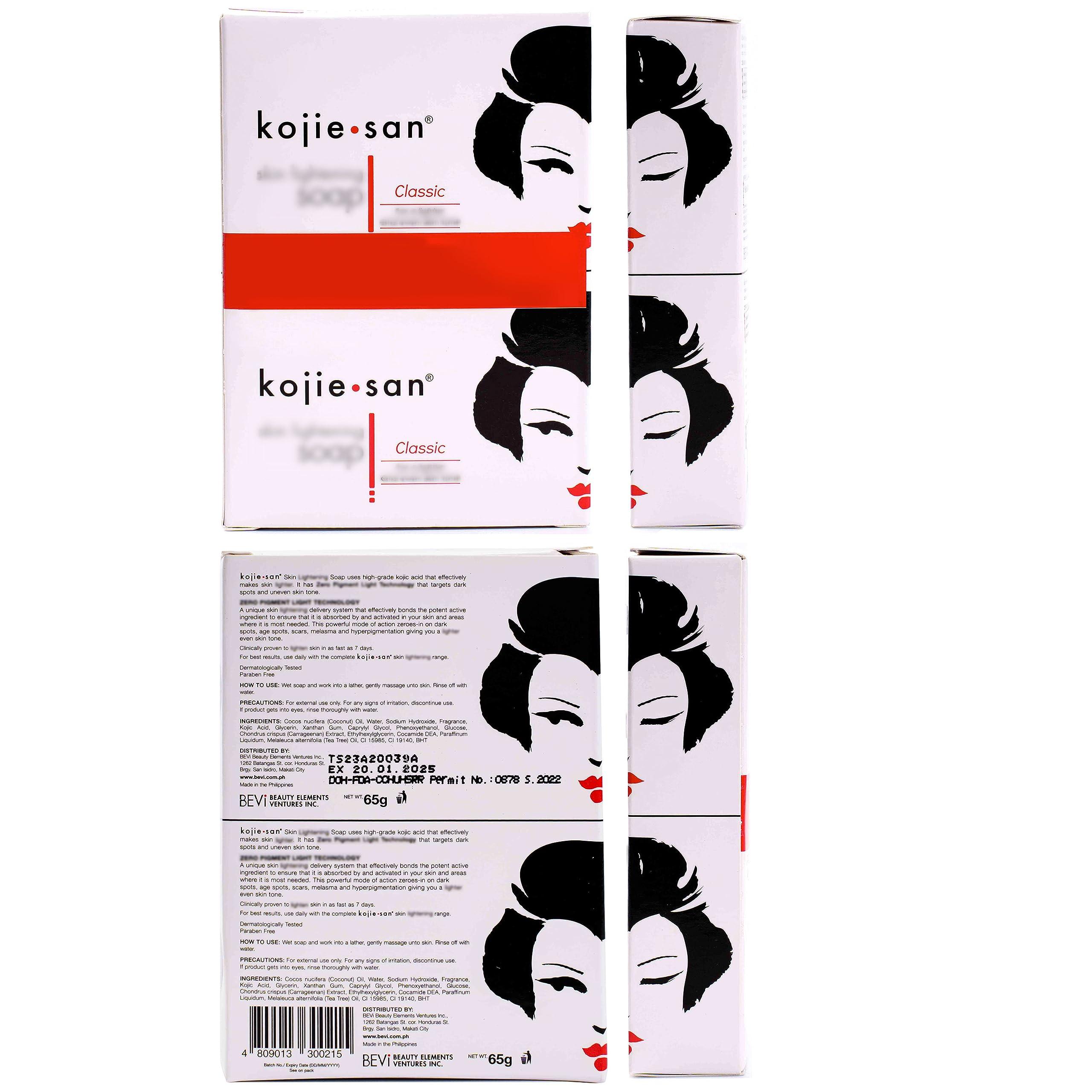 Kojie San Kojie San Skin Brightening Soap - Bundle Pack - Original Kojic Acid, Dark Spot Remover Bar Soap with Coconut & Tea Tree Oil 65g x 24 Bars