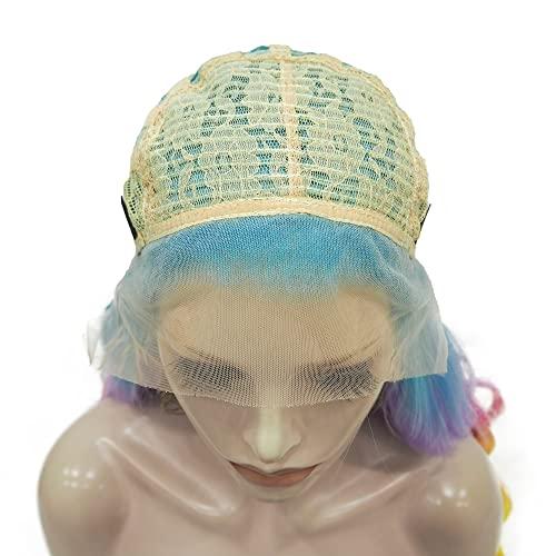 IMSTYLE IMSTYLE Multi-Color Lace Front Wigs Rainbow Natural Wave Synthetic Wig for Cosplay Party Wig 26 inches