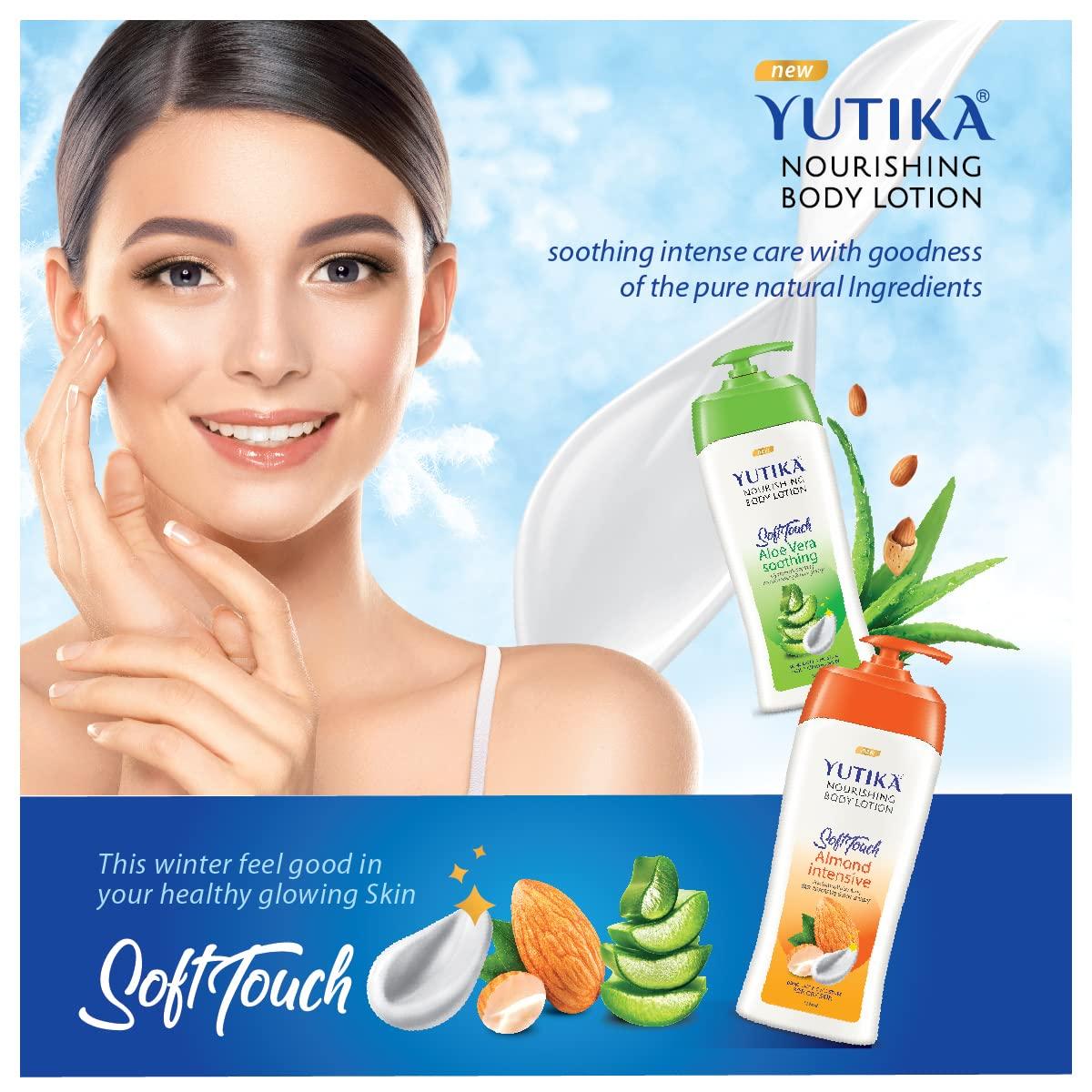 Yutika Yutika Soft Touch Nourishing Body Lotion For Women And Men, All Day Long Lasting, Non Greasy, Fast Absorbing Lotion for Dry & Normal Skin (Almond, 16.90 Fl Oz)