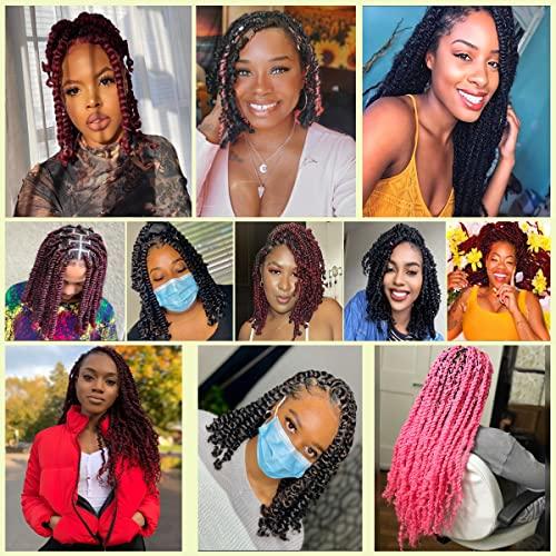 Flagship Passion Twist Hair 24 Inch 7Packs Pink Color Long Pre-twisted Passion Twists Crochet Hair Pre-looped Synthetic Crochet Braids (7Packs,Pink)